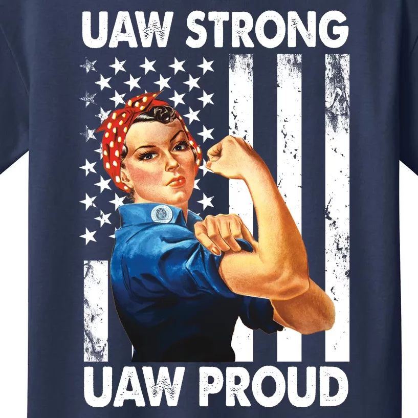 Uaw Strong Uaw Proud Union Member Strong Kids T-Shirt