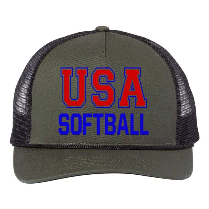 Usa Softball Retro Rope Trucker Hat Cap