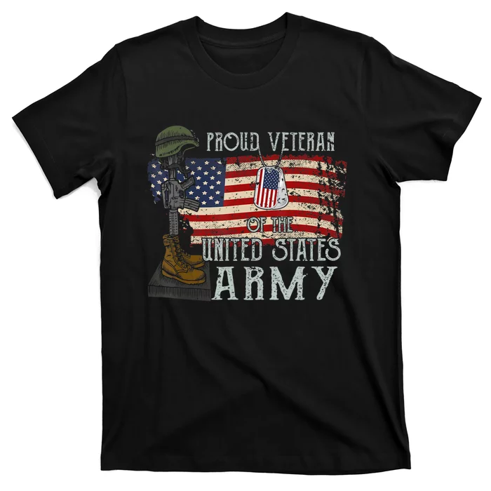 United States Vintage Navy With American Flag For Veteran T-Shirt