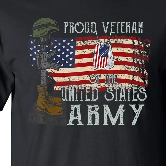 United States Vintage Navy With American Flag For Veteran Tall T-Shirt