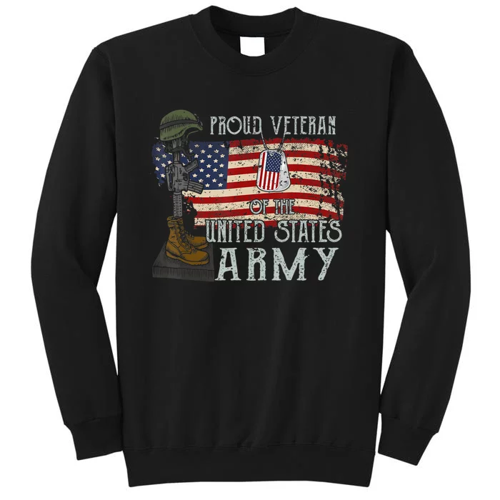 United States Vintage Navy With American Flag For Veteran Tall Sweatshirt