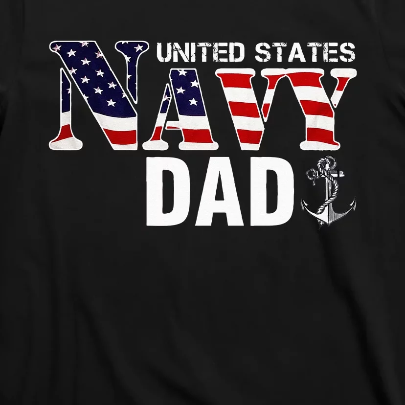 United States Vintage Navy With American Flag For Dad Gift T-Shirt