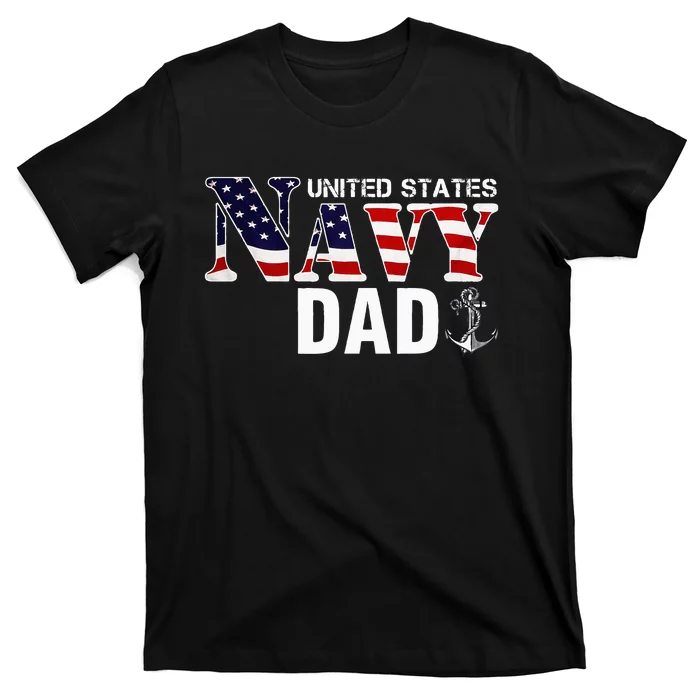 United States Vintage Navy With American Flag For Dad Gift T-Shirt