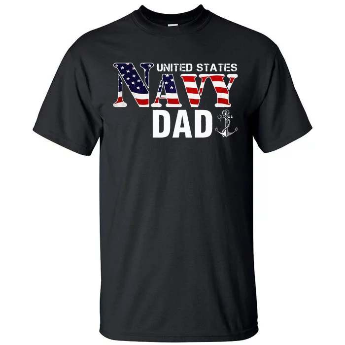 United States Vintage Navy With American Flag For Dad Gift Tall T-Shirt