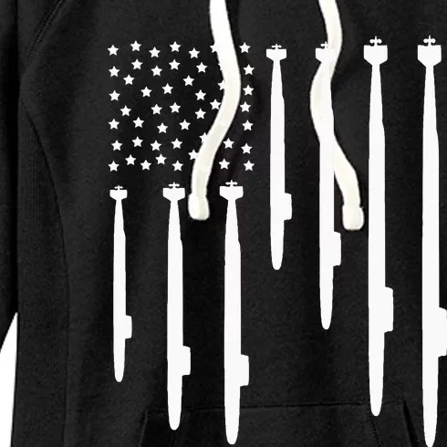 US Submarine Veteran Flag Women's Fleece Hoodie