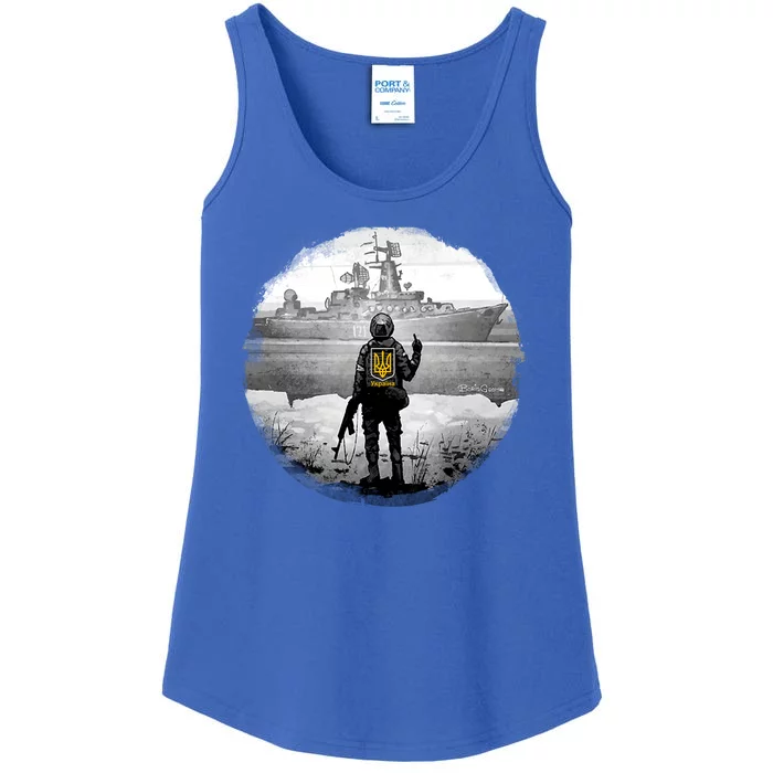 Ukraine Soldier Vs Russian Warship Ladies Essential Tank