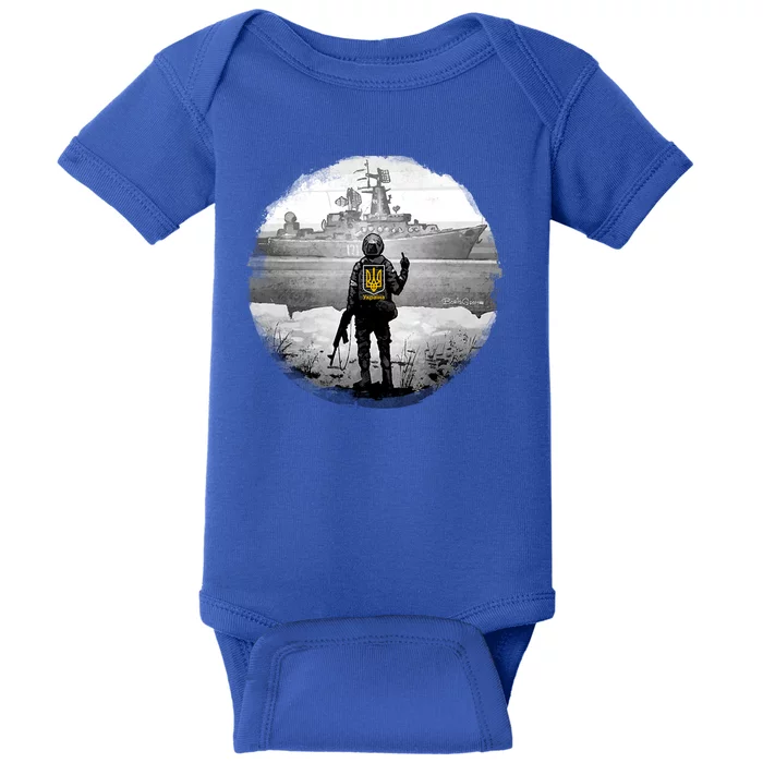 Ukraine Soldier Vs Russian Warship Baby Bodysuit