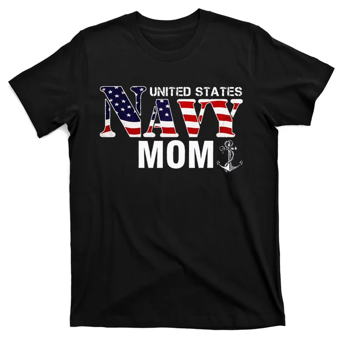 United States Vintage Navy With American Flag For Mom Gift T-Shirt