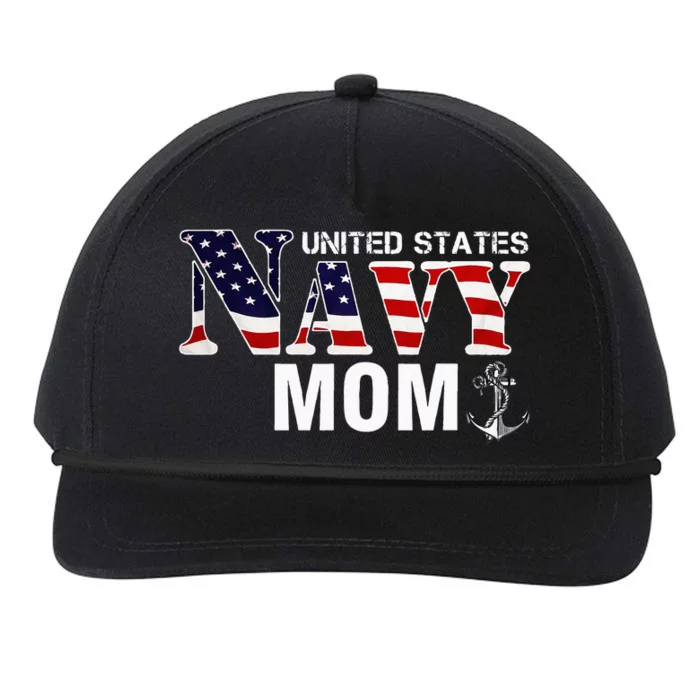 United States Vintage Navy With American Flag For Mom Gift Snapback Five-Panel Rope Hat