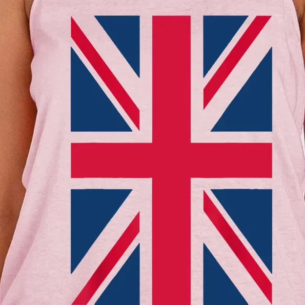 UK Shirt Women Men | Cool Vertical British Union Jack Flag Women's Knotted Racerback Tank