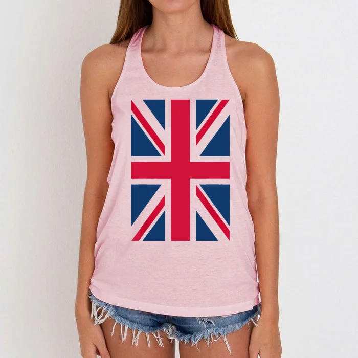 UK Shirt Women Men | Cool Vertical British Union Jack Flag Women's Knotted Racerback Tank