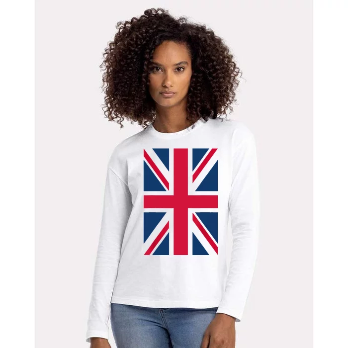 UK Shirt Women Men | Cool Vertical British Union Jack Flag Womens Cotton Relaxed Long Sleeve T-Shirt