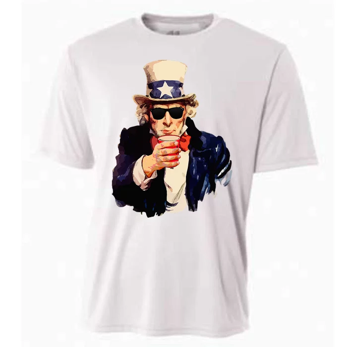 Uncle Sam Wants You To Drink Funny Drinking Cooling Performance Crew T-Shirt