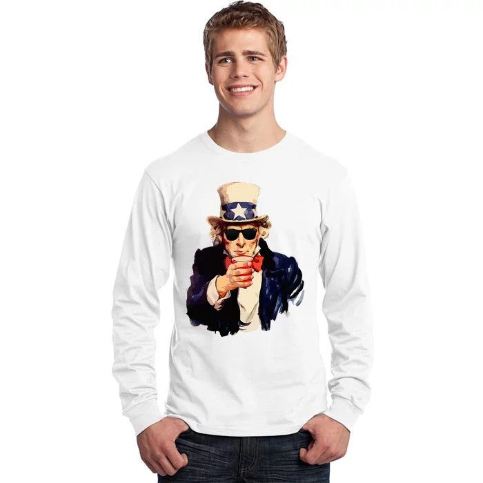 Uncle Sam Wants You To Drink Funny Drinking Tall Long Sleeve T-Shirt