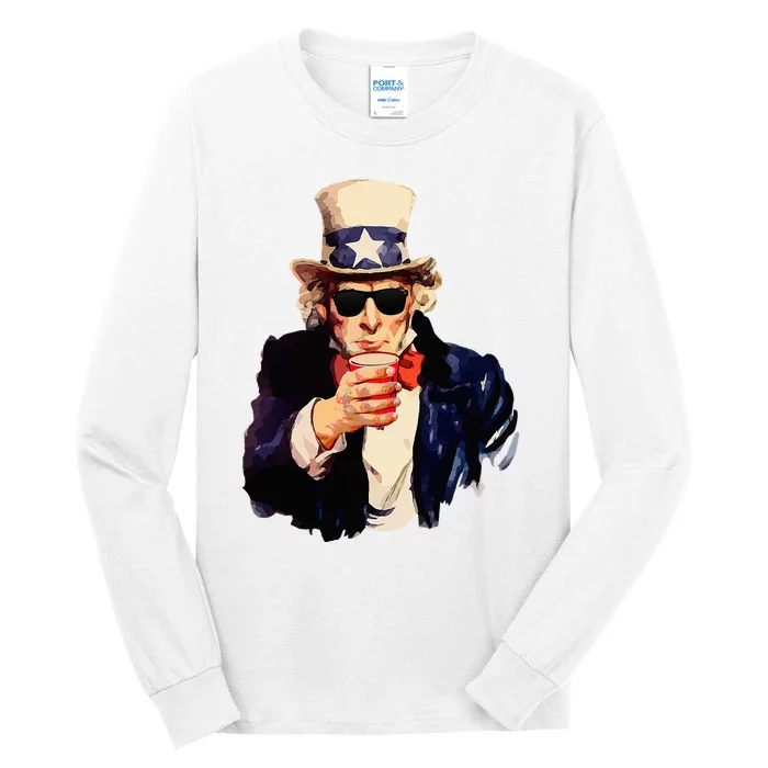 Uncle Sam Wants You To Drink Funny Drinking Tall Long Sleeve T-Shirt