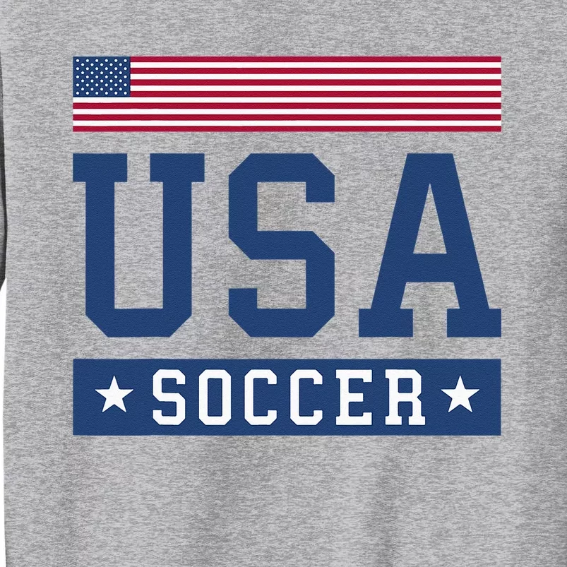 USA Soccer Women Men Kids American Flag Soccer Fan Tall Sweatshirt