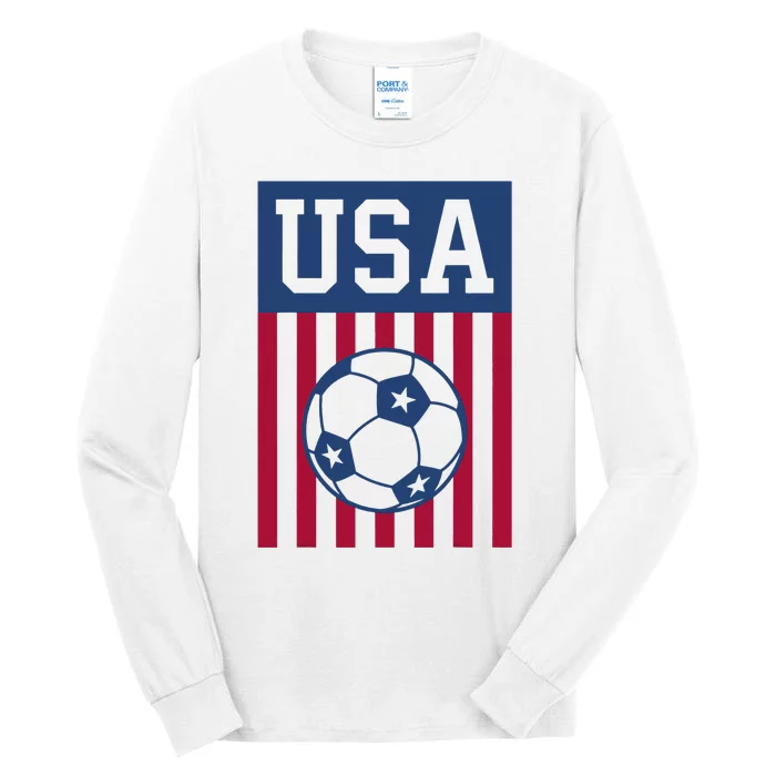 USA Soccer Women Men Kids American Soccer Fan Tall Long Sleeve T-Shirt