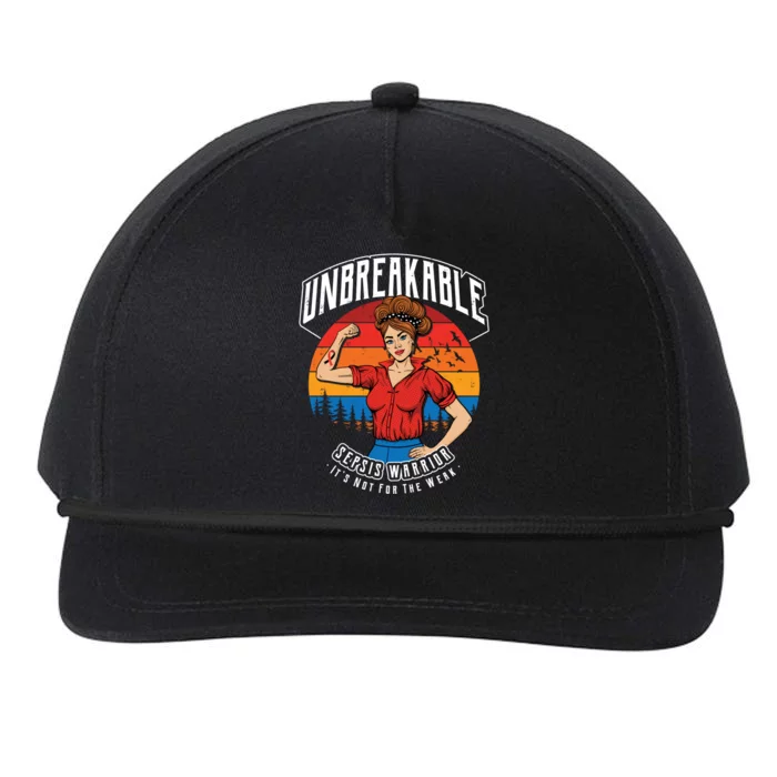 Unbreakable Sepsis Warrior Sunset Gift Snapback Five-Panel Rope Hat