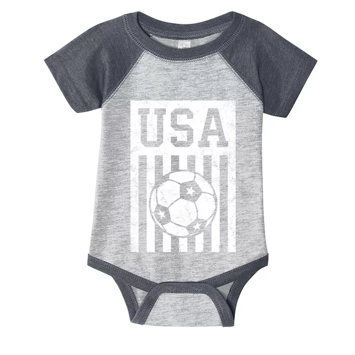 USA Soccer Women Men Kids American Flag Soccer Fan Infant Baby Jersey Bodysuit