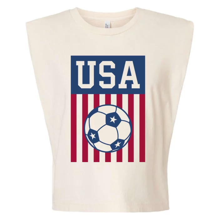 USA Soccer Women Men Kids American Soccer Fan Garment-Dyed Women's Muscle Tee