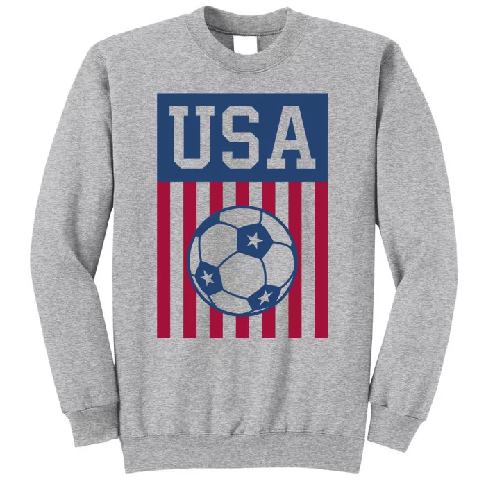 USA Soccer Women Men Kids American Soccer Fan Tall Sweatshirt