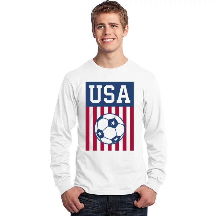 USA Soccer Women Men Kids American Soccer Fan Tall Long Sleeve T-Shirt