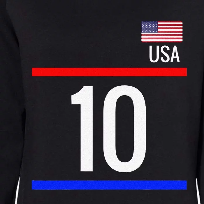 Usa Soccer With Number 10 Sports Womens California Wash Sweatshirt