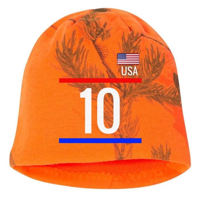 Usa Soccer With Number 10 Sports Kati - Camo Knit Beanie