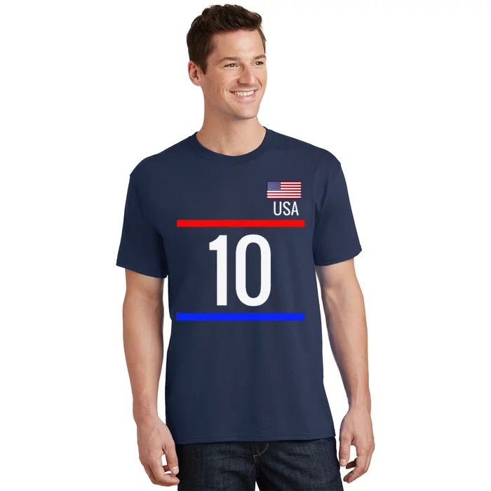 Usa Soccer With Number 10 Sports T-Shirt