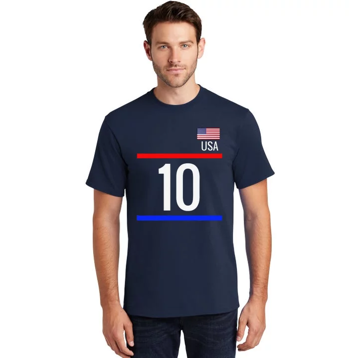 Usa Soccer With Number 10 Sports Tall T-Shirt