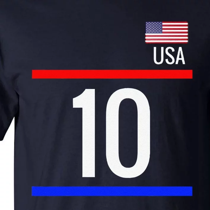 Usa Soccer With Number 10 Sports Tall T-Shirt