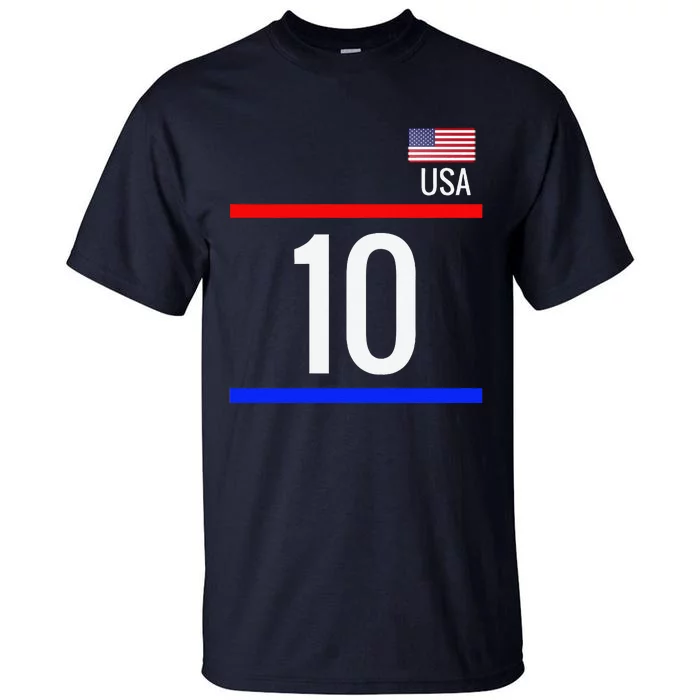 Usa Soccer With Number 10 Sports Tall T-Shirt