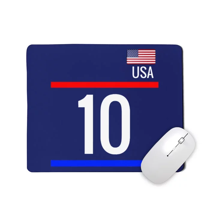 Usa Soccer With Number 10 Sports Mousepad