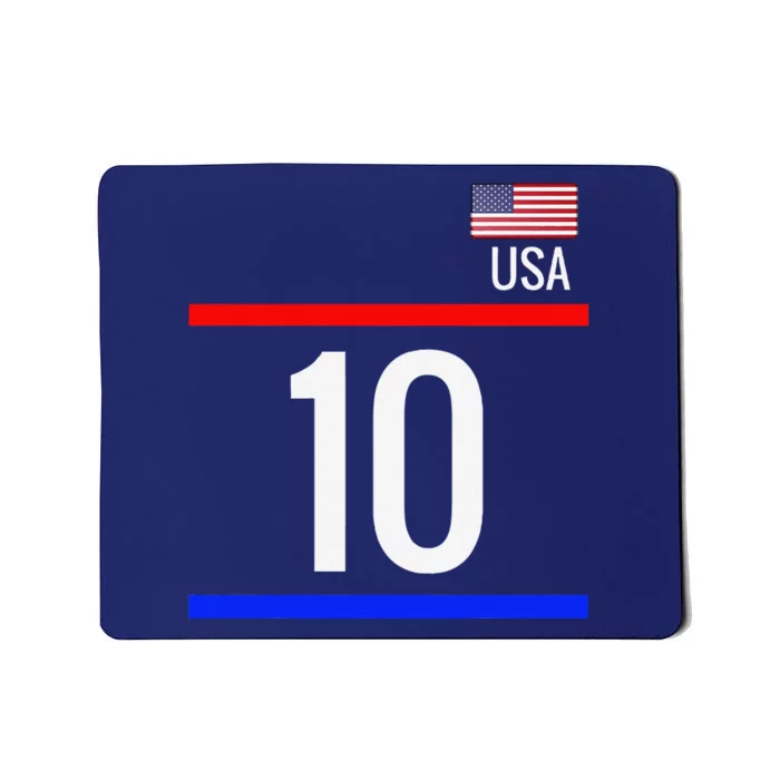 Usa Soccer With Number 10 Sports Mousepad