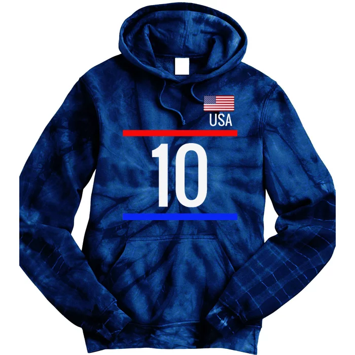 Usa Soccer With Number 10 Sports Tie Dye Hoodie