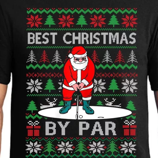 Ugly Sweater Xmas Golf Santa Claus Best Christmas By Par Pajama Set