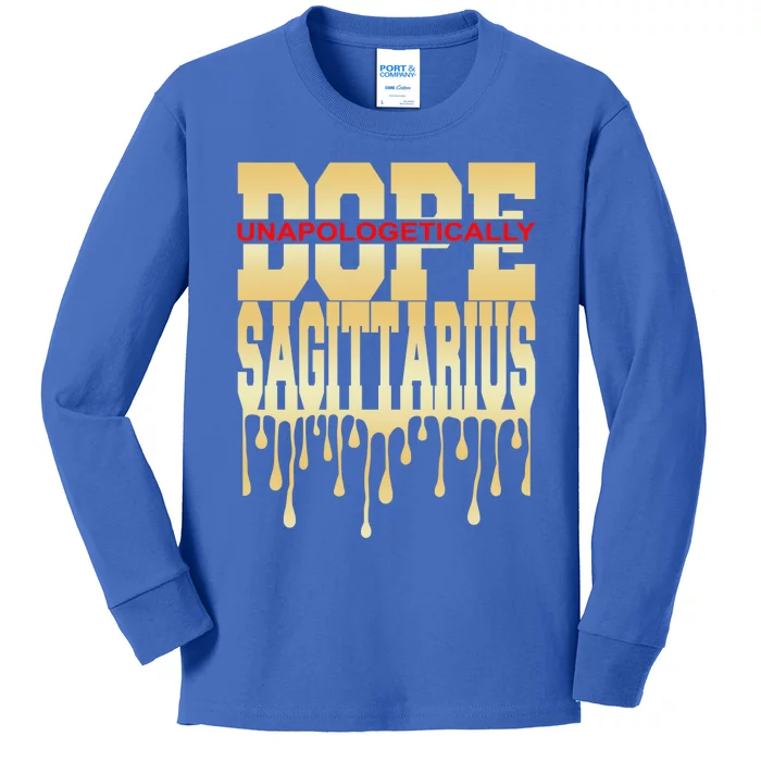 Unapologetically Sagittarius Zodiac Gift Kids Long Sleeve Shirt