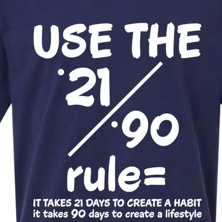 Use The 21/90 Rule= It Takes 21 Days To Create A Habit Gift Sueded Cloud Jersey T-Shirt