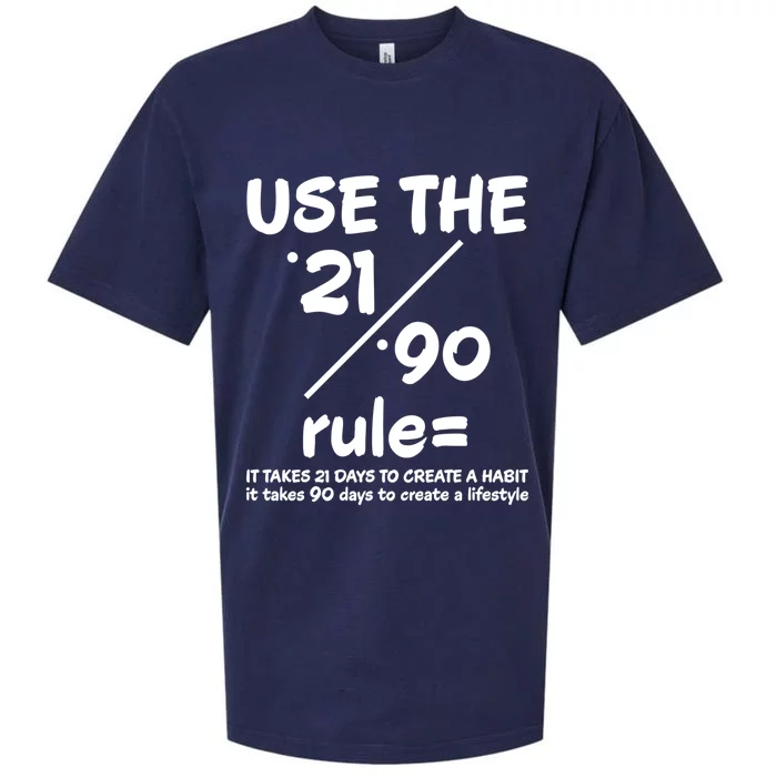 Use The 21/90 Rule= It Takes 21 Days To Create A Habit Gift Sueded Cloud Jersey T-Shirt