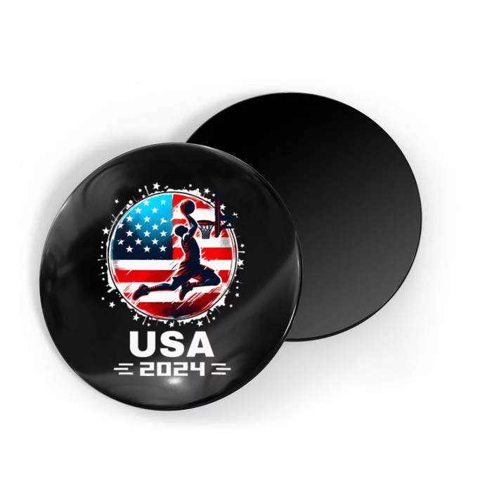 Usa Team 2024 United States American Flag Basketball Usa Magnet