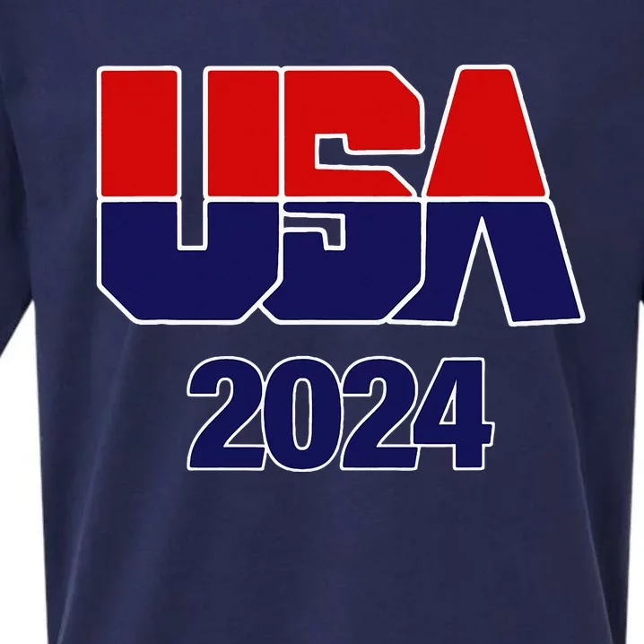 Usa Team 2024 Souvenir American Sports Sueded Cloud Jersey T-Shirt