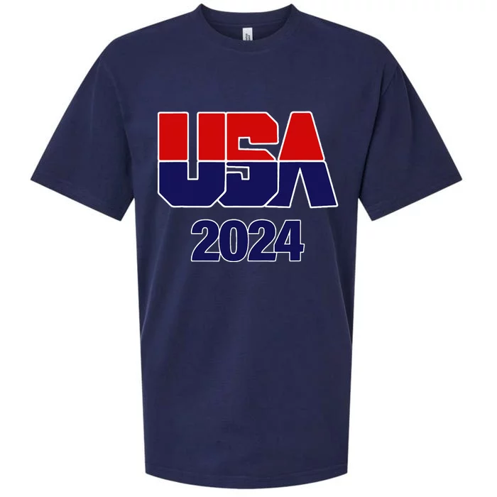 Usa Team 2024 Souvenir American Sports Sueded Cloud Jersey T-Shirt