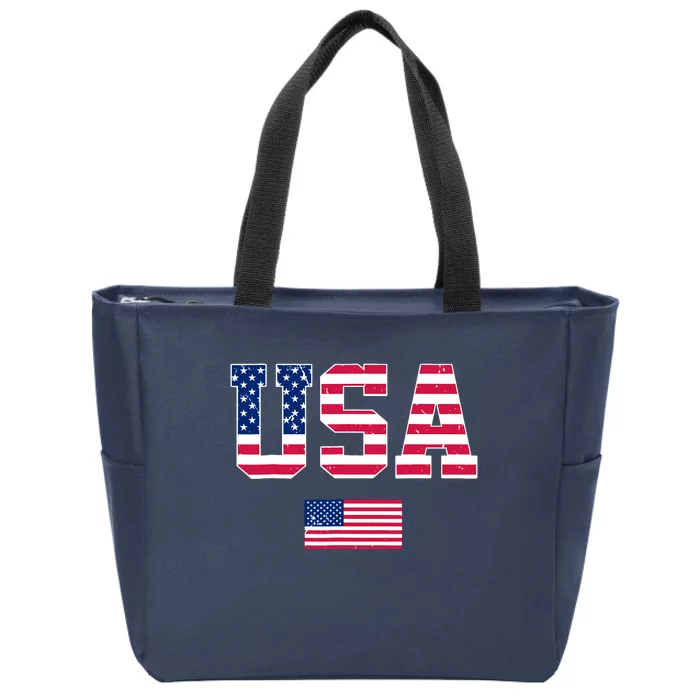 Usa Team 2024 United States American Flag Sport Usa 2024 Zip Tote Bag