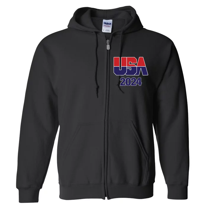 Usa Team 2024 Souvenir American Sports Full Zip Hoodie