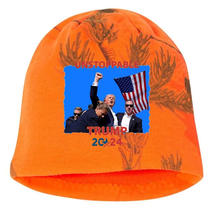 Unstoppable Trump 2024 Donald Trump Survived Shooter Kati - Camo Knit Beanie