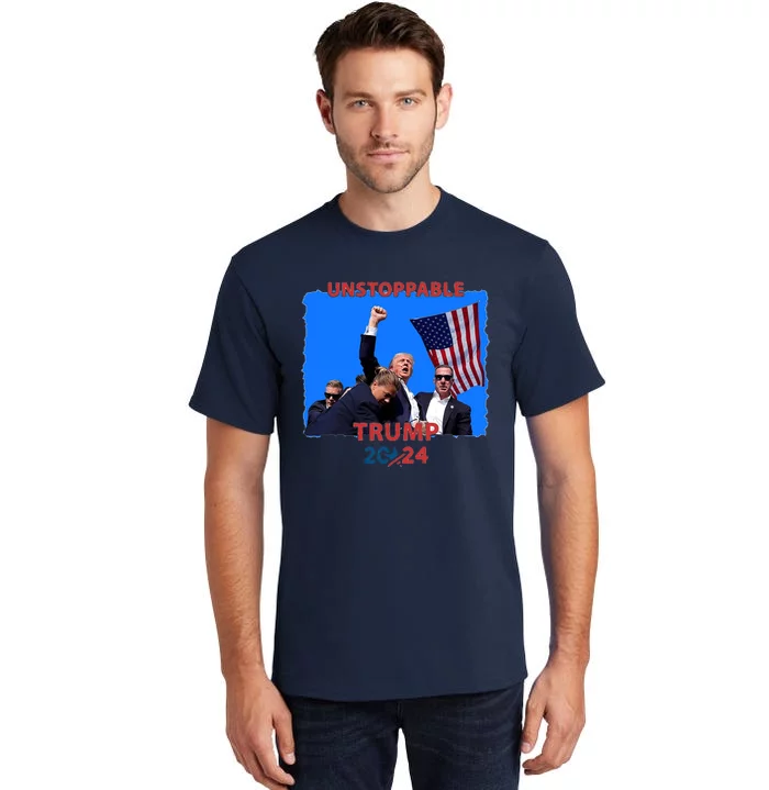 Unstoppable Trump 2024 Donald Trump Survived Shooter Tall T-Shirt