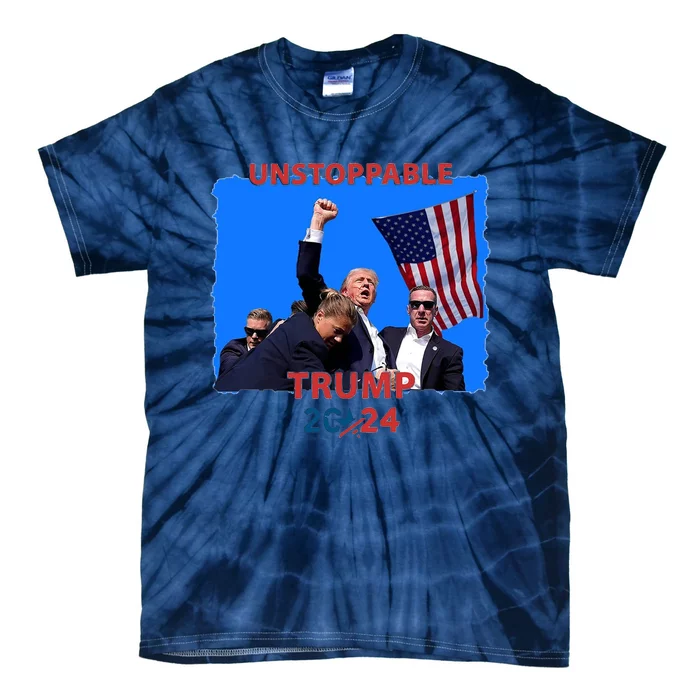 Unstoppable Trump 2024 Donald Trump Survived Shooter Tie-Dye T-Shirt