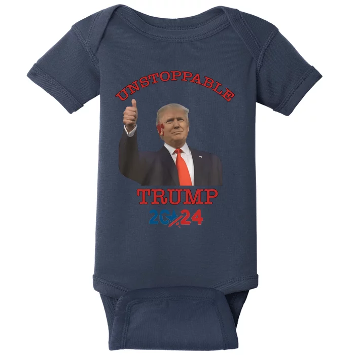 Unstoppable Trump 2024 Donald Trump Survived Shooter Baby Bodysuit