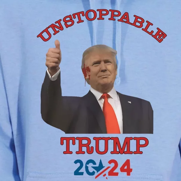 Unstoppable Trump 2024 Donald Trump Survived Shooter Unisex Surf Hoodie