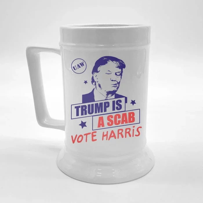 Uaw Trump A Scab Vote Harris Front & Back Beer Stein